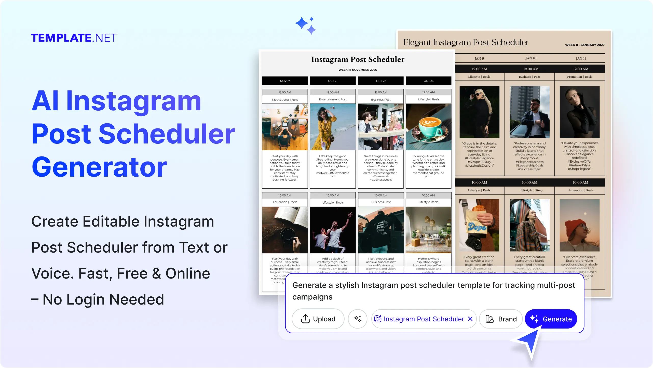 Free AI Instagram Post Schedule Generator, Smart Social Media Scheduler for Business